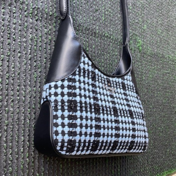 Kate Spade Crossbody Tweed Fabric Blue Multi - Picture 12 of 16